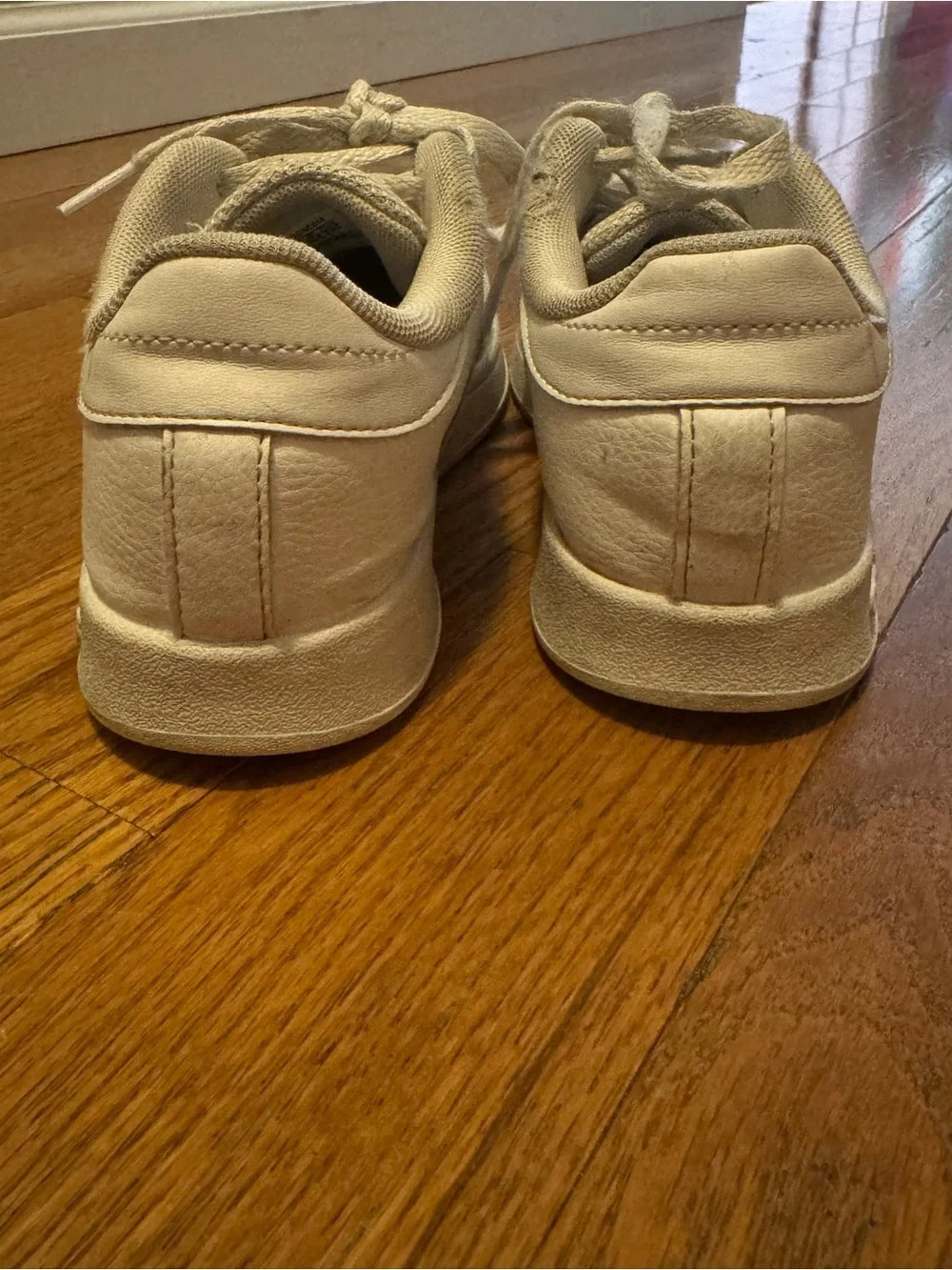 Girls White Adidas Tennis Shoes Size 2